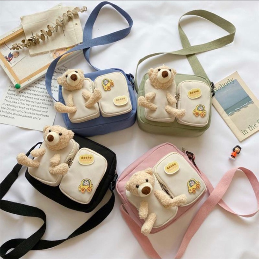 Sweet teddie bear crossbody purse